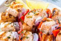Zesty Grilled Lemon-Dill Salmon Skewers