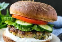 Mediterranean Spinach Feta Turkey Burgers