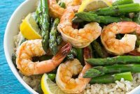 Bright Lemon Asparagus Shrimp Skillet