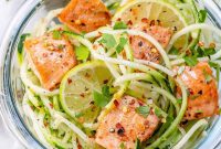 Zesty Chili Salmon Zoodles