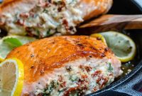 Salmon Pockets with Tomato and Cheese