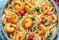 Garlicky Shrimp Scampi Spaghetti
