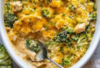 Creamy Chicken Broccoli Rice Bake