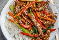 Sticky Glazed Mongolian Beef