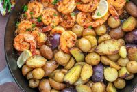 Golden Honey Mustard Shrimp and Crispy Potatoes