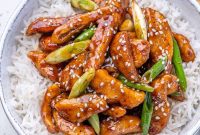 Sticky Garlic Mongolian Chicken