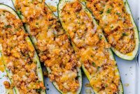 Fiery Buffalo Chicken Zucchini Boats