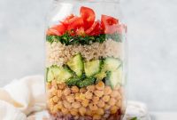 Refreshing Layered Chickpea Cucumber Jar