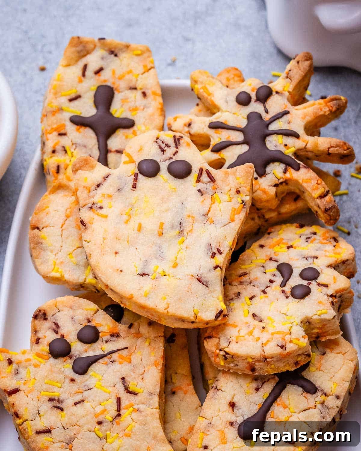 Spooktacularly Easy Halloween Cookies Kids Will Love 8 A festive plate of Halloween-shaped sugar cookies ready to be enjoyed.