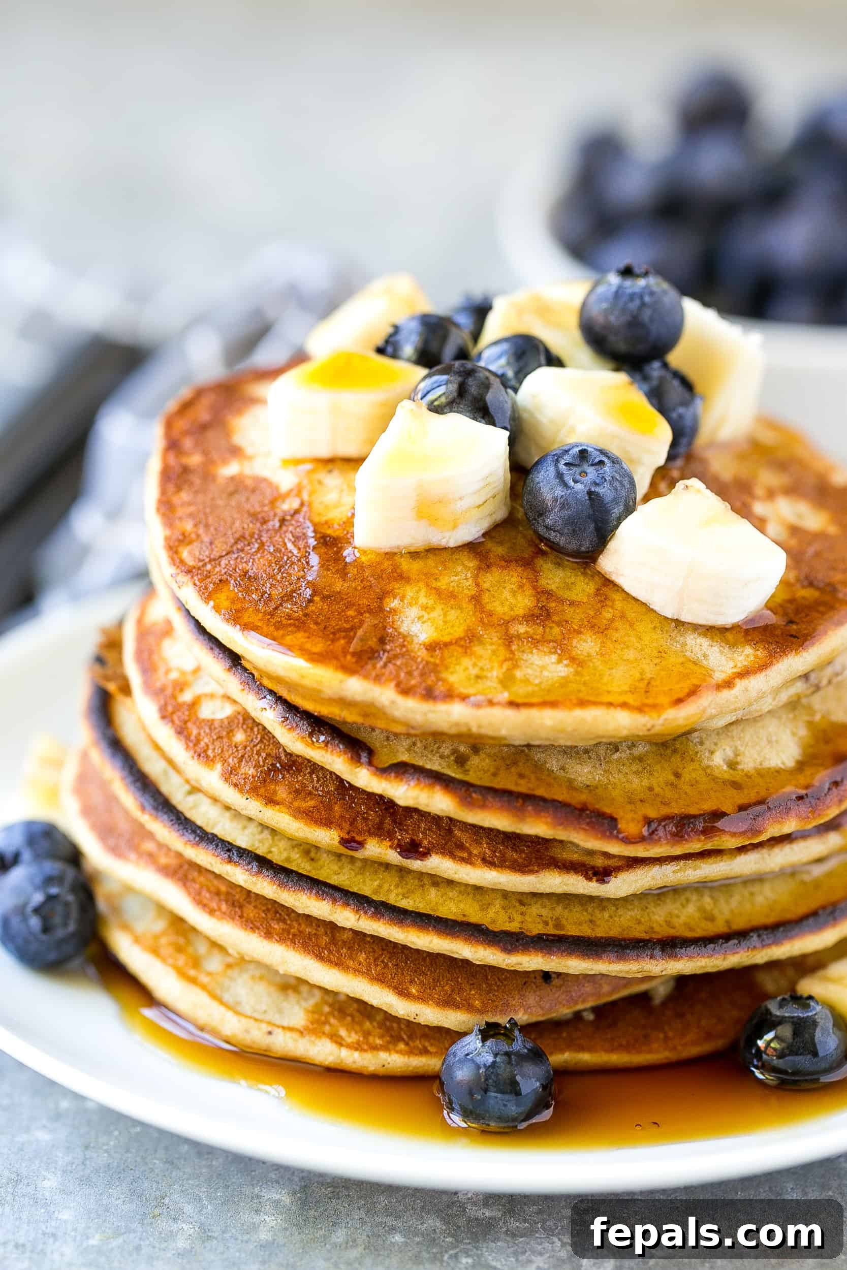 Sunrise Blueberry Banana Stacks 6 easy blueberry pancakes