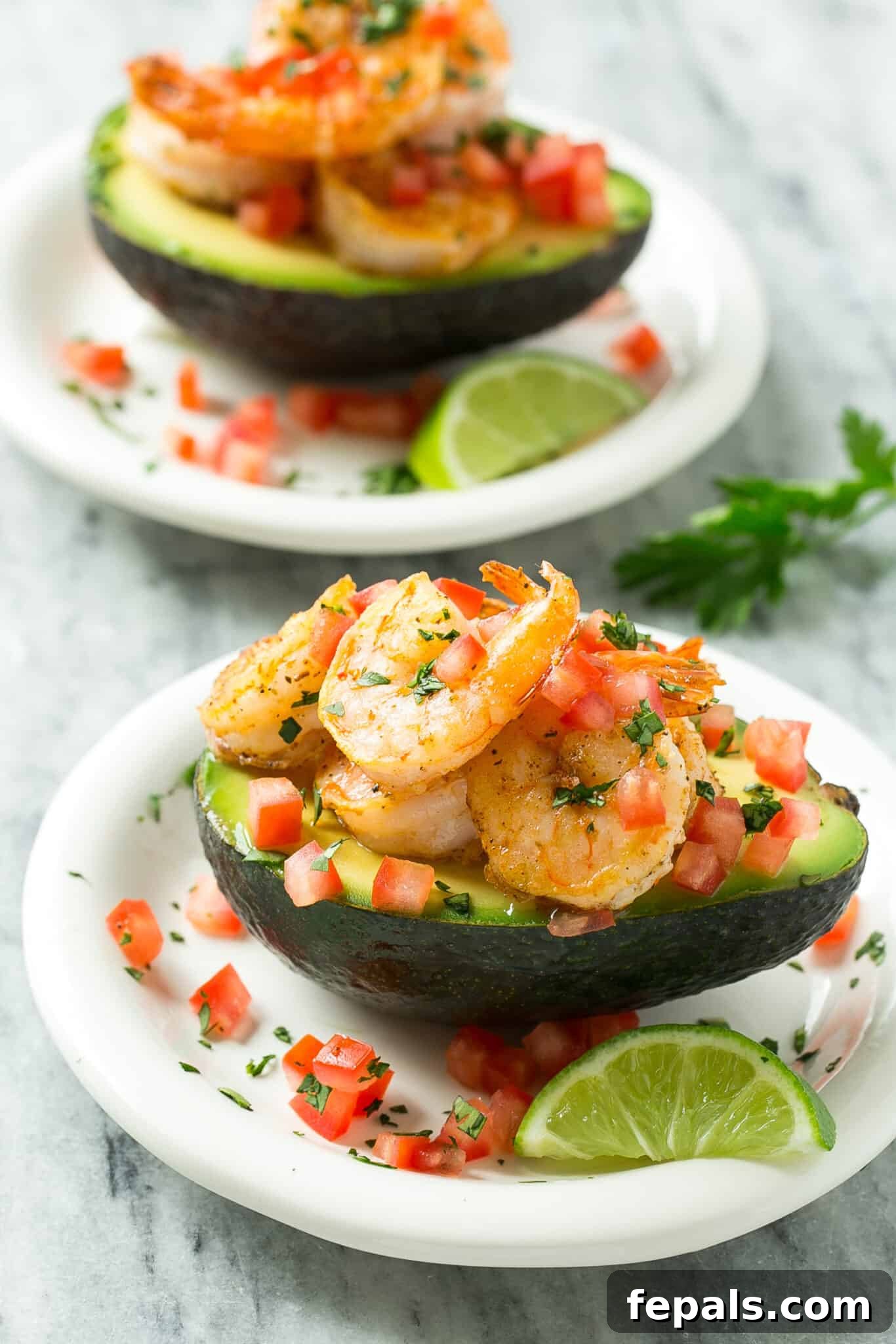 Zesty Shrimp Avocado Boats 4 Fresh avocado halves, perfectly ripe and ready for a recipe