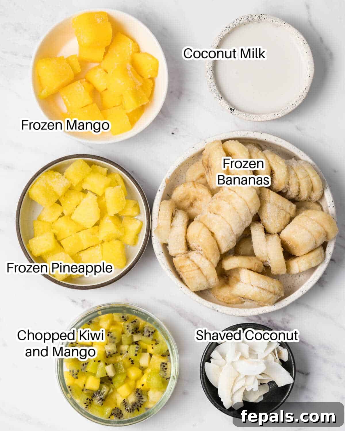 ingredients to make banana ice cream.