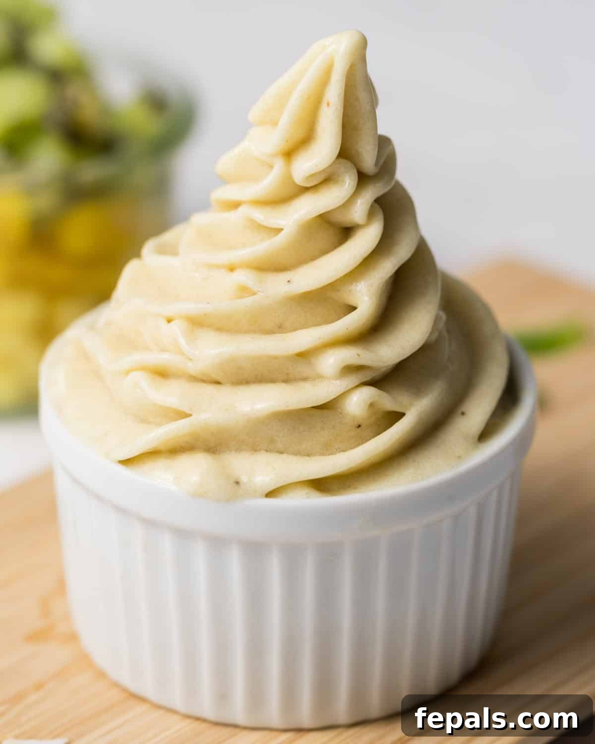 banana ice.cream placed in a white bowl.