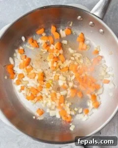 Sauteed onions and carrots.