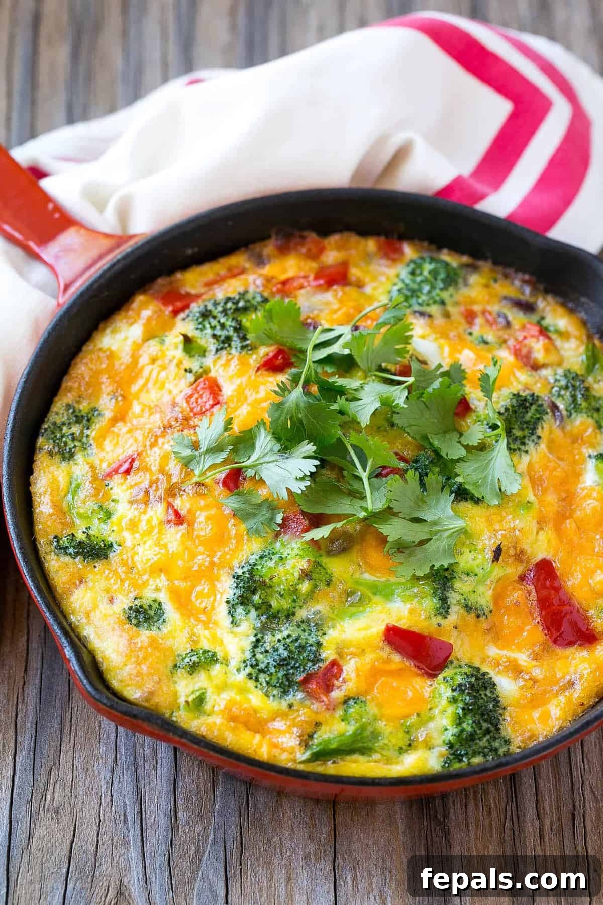 Healthy Vegetable Egg White Frittata baked breakfast egg skillet with vegetable