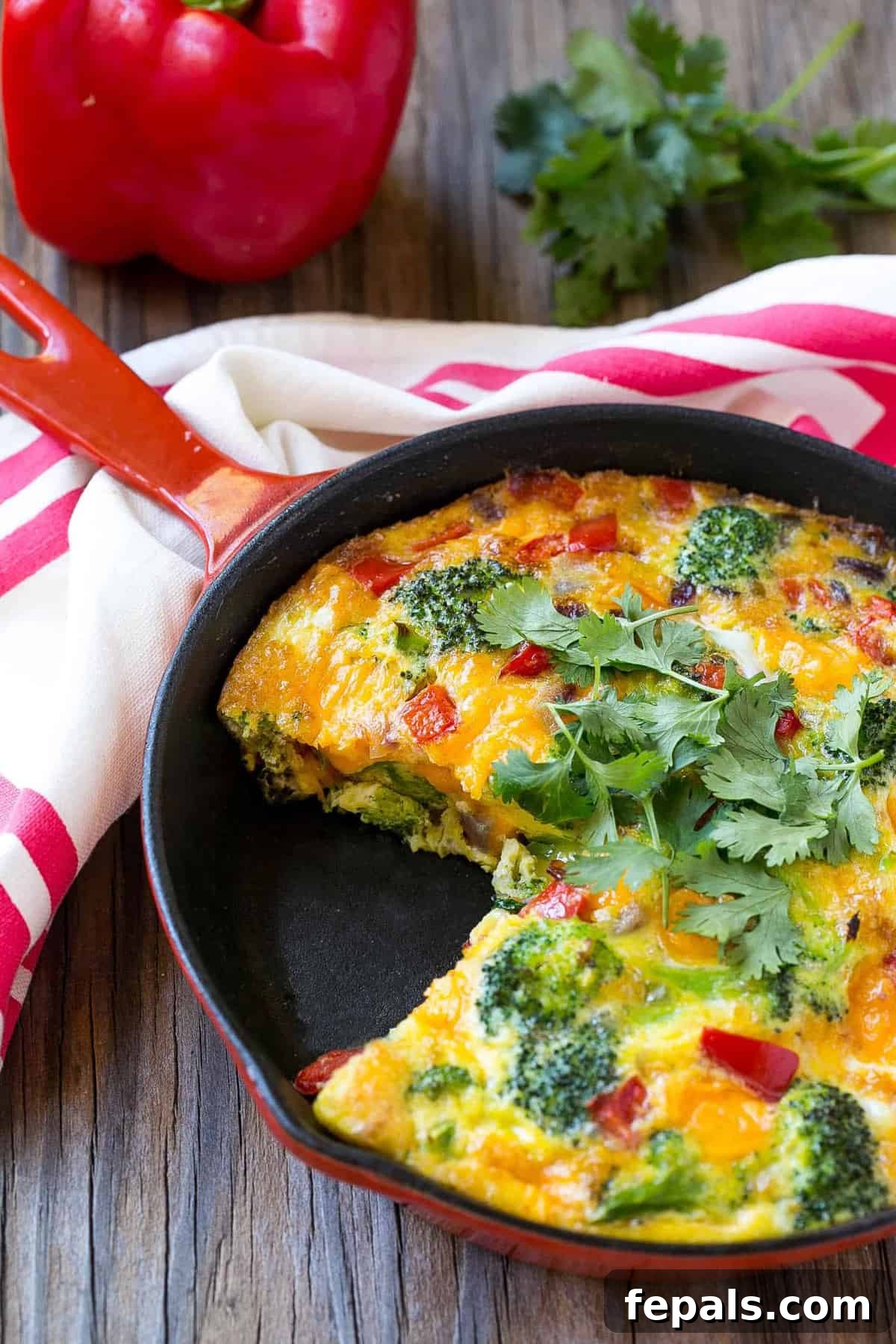 easy veggie frittata recipe baked breakfast egg skillet