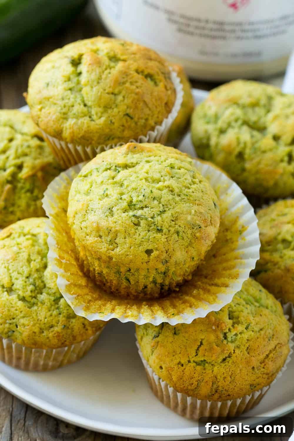 Wholesome Zucchini Muffins 6 Healthy Zucchini Muffins stack
