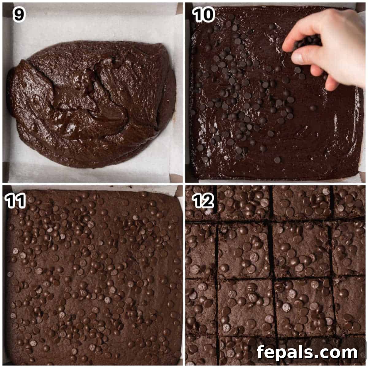 Freshly baked protein brownies cooling in a square pan, ready to be cut into delicious, healthy squares.