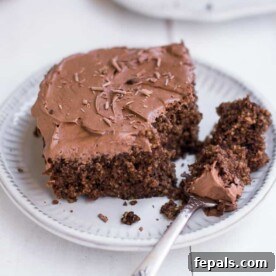 Velvety Chocolate Zucchini Indulgence 12 close up image of chocolate cake on a plate