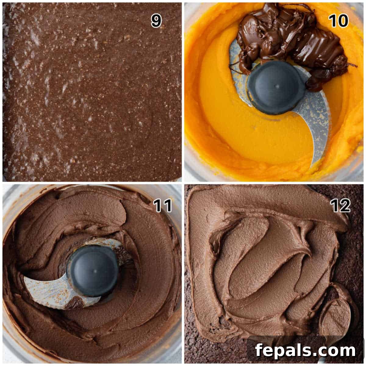 Velvety Chocolate Zucchini Indulgence 6 making zucchini cake collage image steps 8-12.