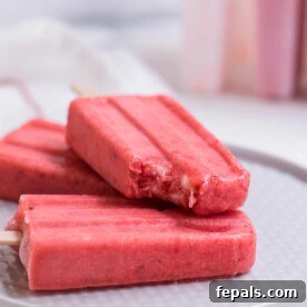 Strawberry Bliss Vegan Pops 5 Vegan Strawberry Popsicles