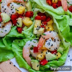 lettuce wraps with shrimp filling.
