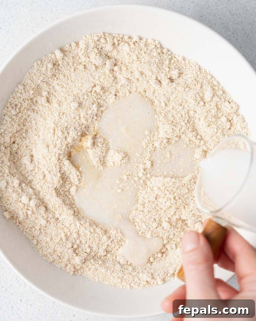 Wholesome Ready-to-Eat Cookie Dough 8 almond milk added over a mix of flour