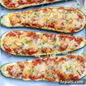 Pasta-Free Zucchini Lasagna Boats 6 Low Carb Zucchini Lasagna Boats