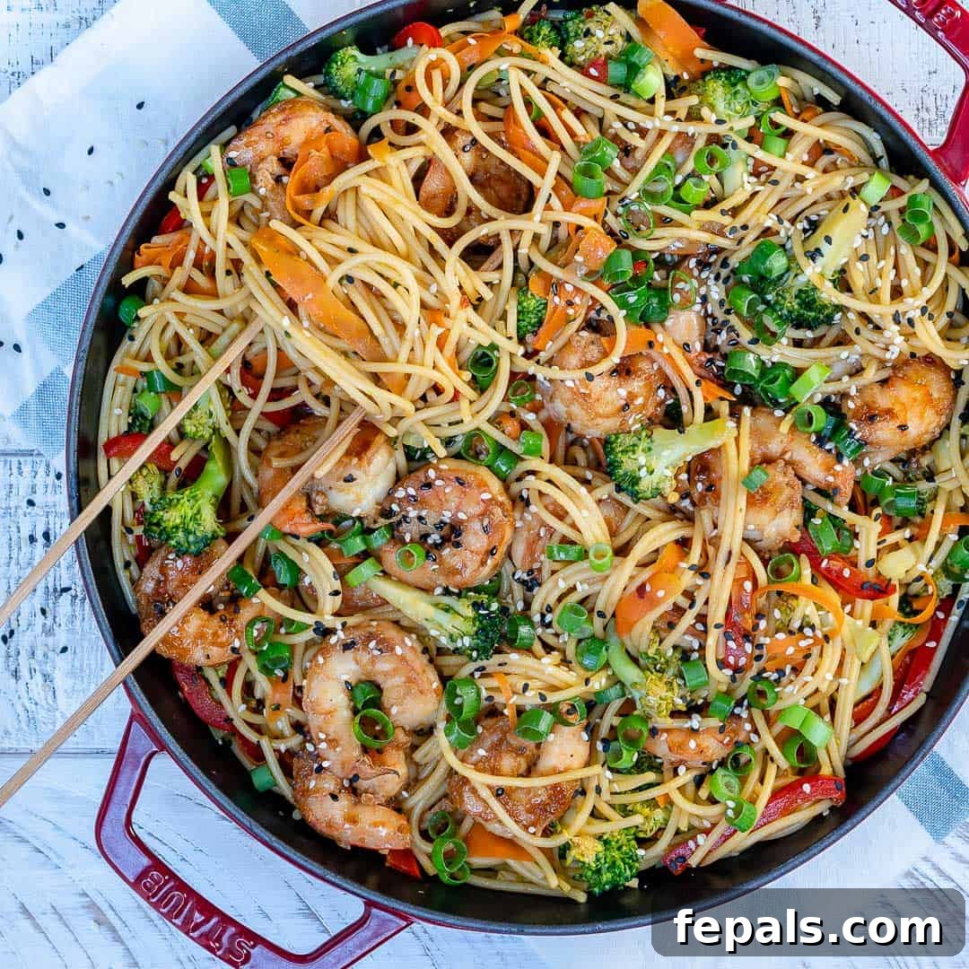 Shrimp Stir Fry Noodles Shrimp stir-fry noodles - a vibrant, quick, and healthy meal