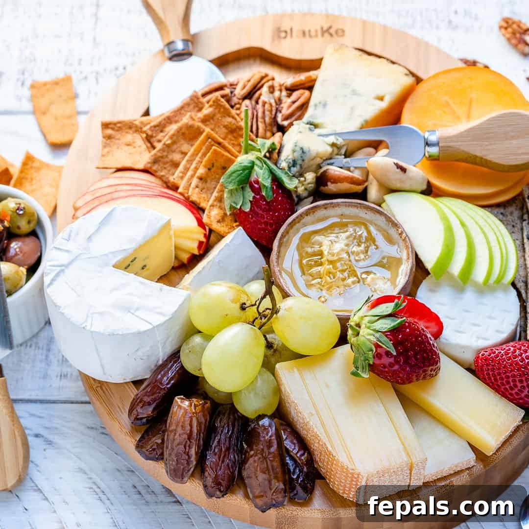 Mastering the Art of the Cheese Board 5 dates and grapes