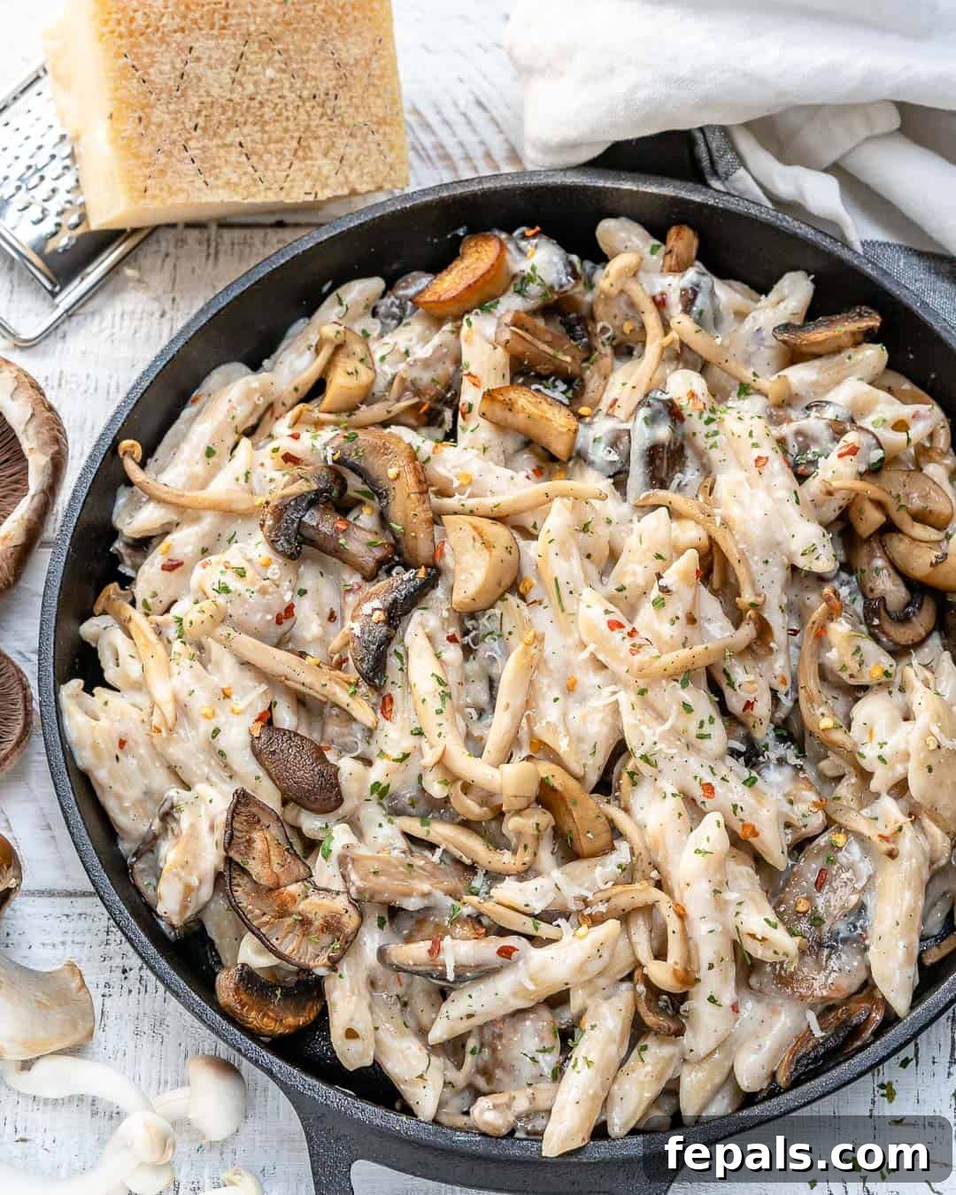 Velvety Wild Mushroom Pasta 8 Creamy wild mushroom pasta