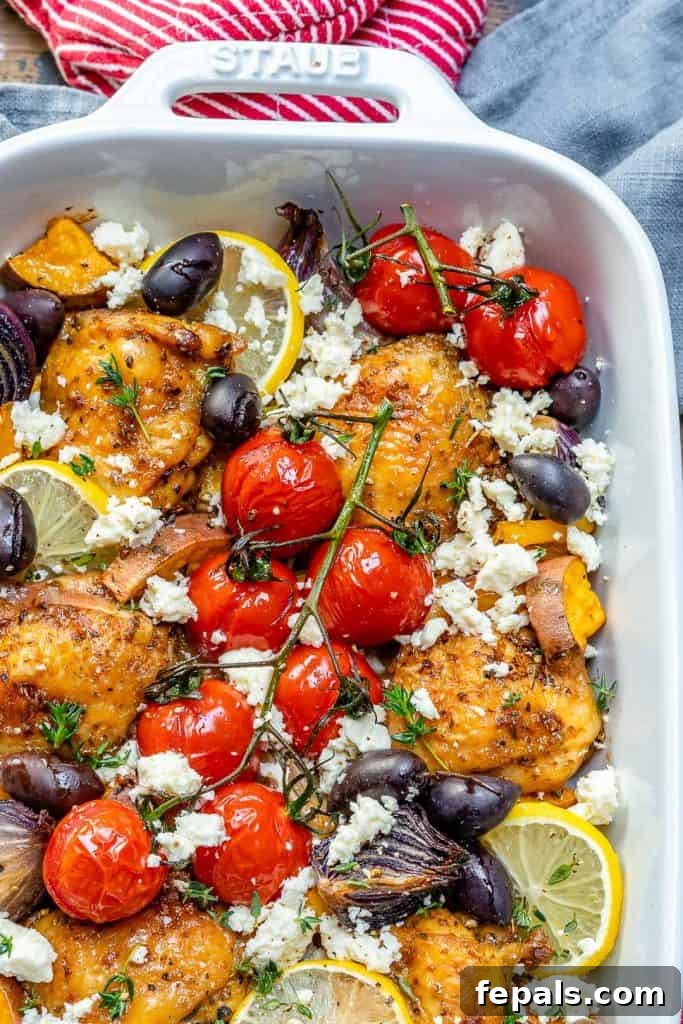Lemon Herb Greek Chicken Bake 3 healthy chicken dinner recipe with Mediterranean flavors