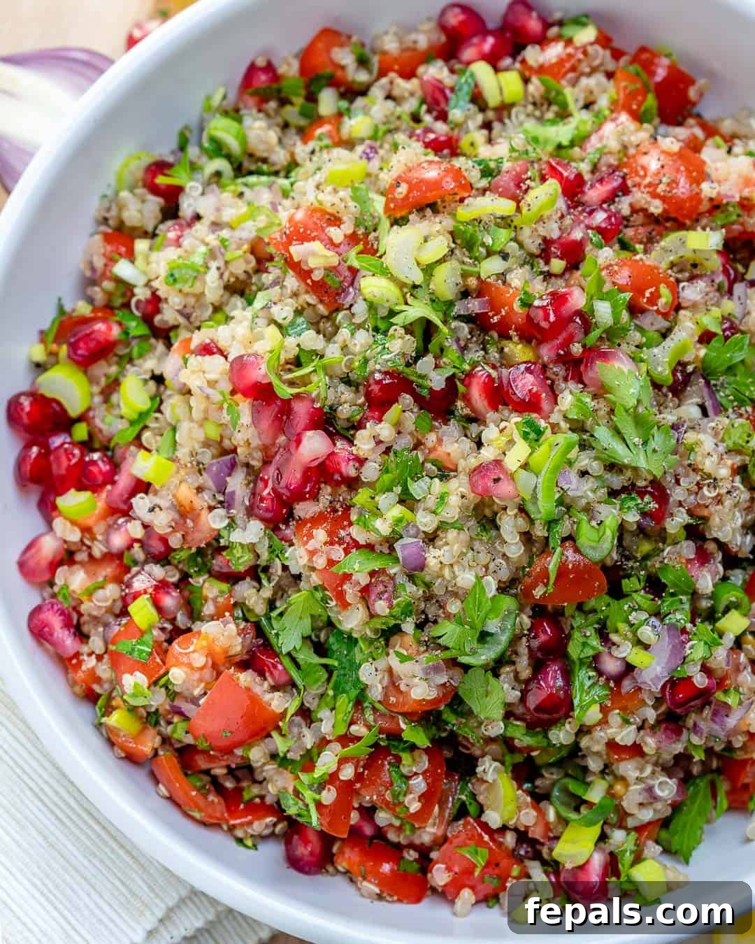 Vibrant Quinoa Tabbouleh Salad 6 Another view of the fresh and colorful Quinoa Tabbouleh Salad
