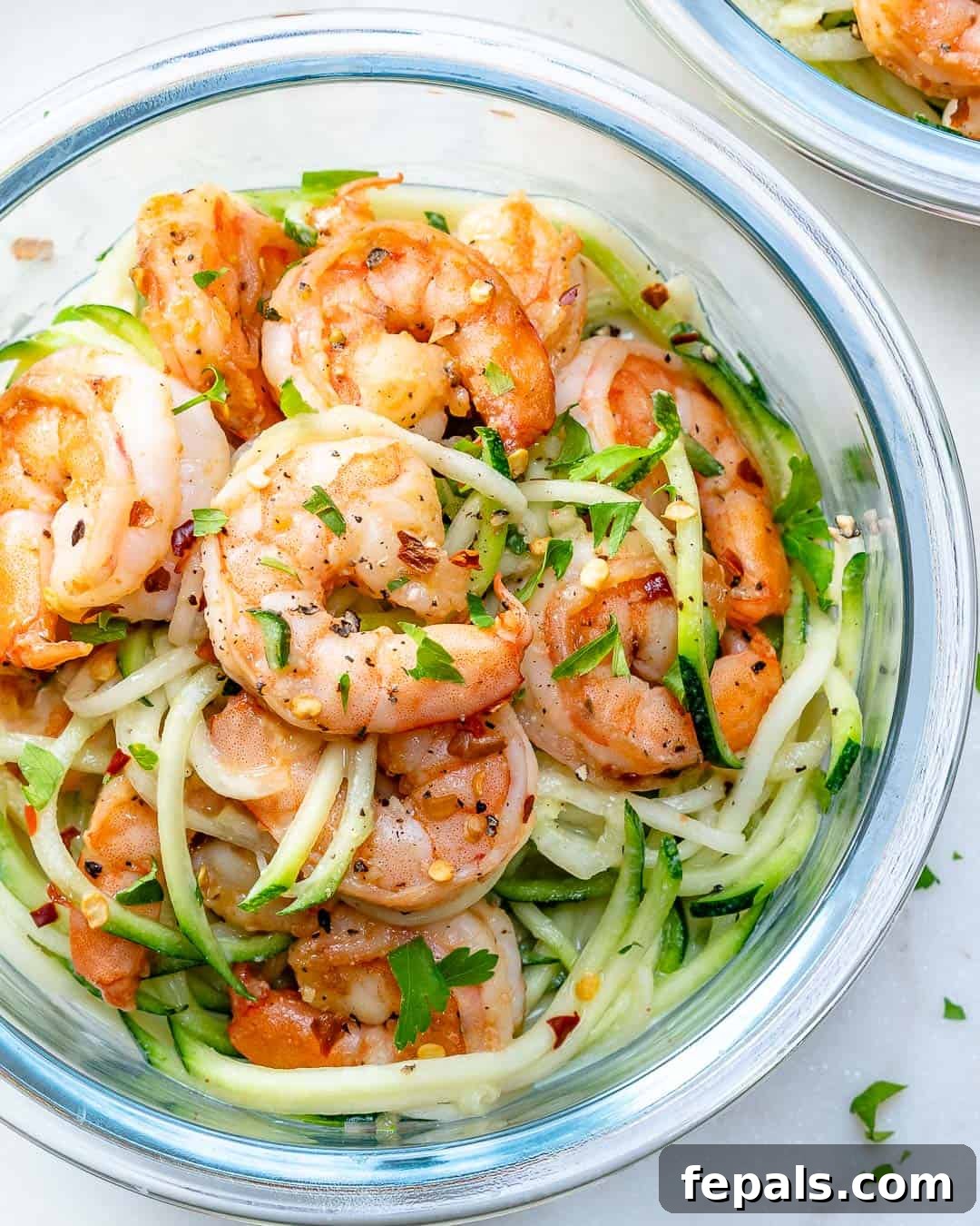Flavor Burst Shrimp 4 sauteed bang bang shrimp made healthier over zoodles.