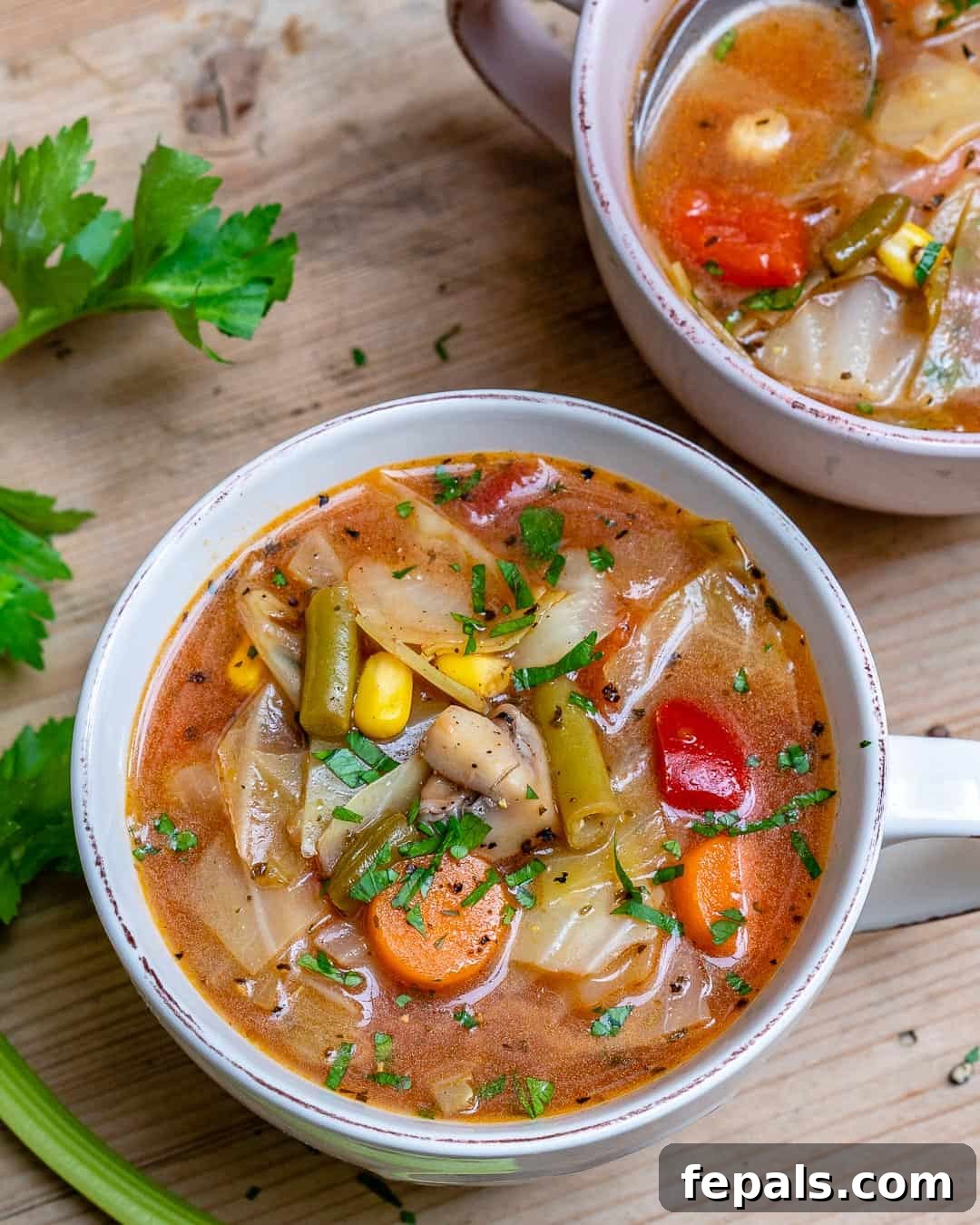 Vibrant Vegan Cabbage Cleanse 4 healthy cabbage soup recipe cooking in a pot
