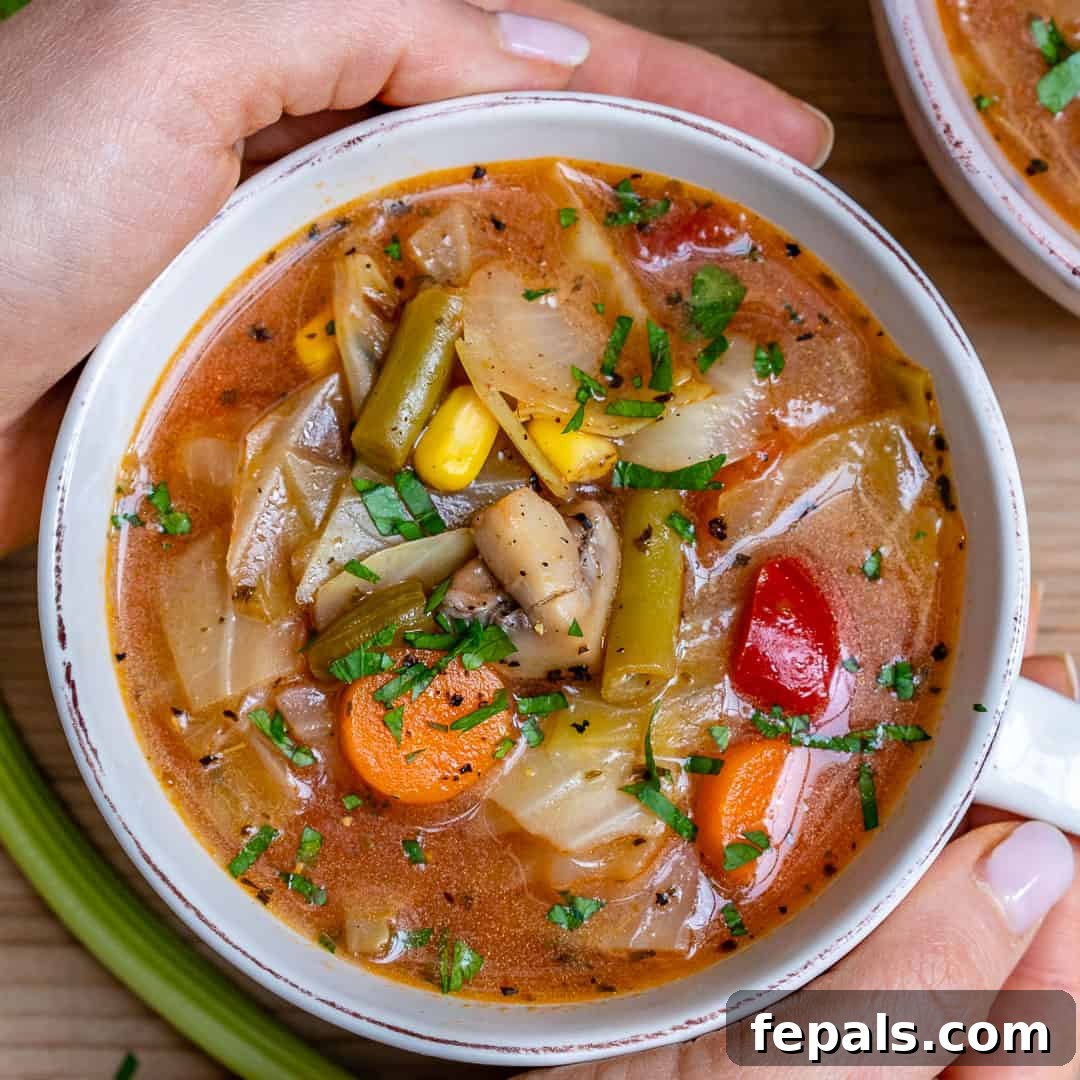 cabbage soup recipe closeup