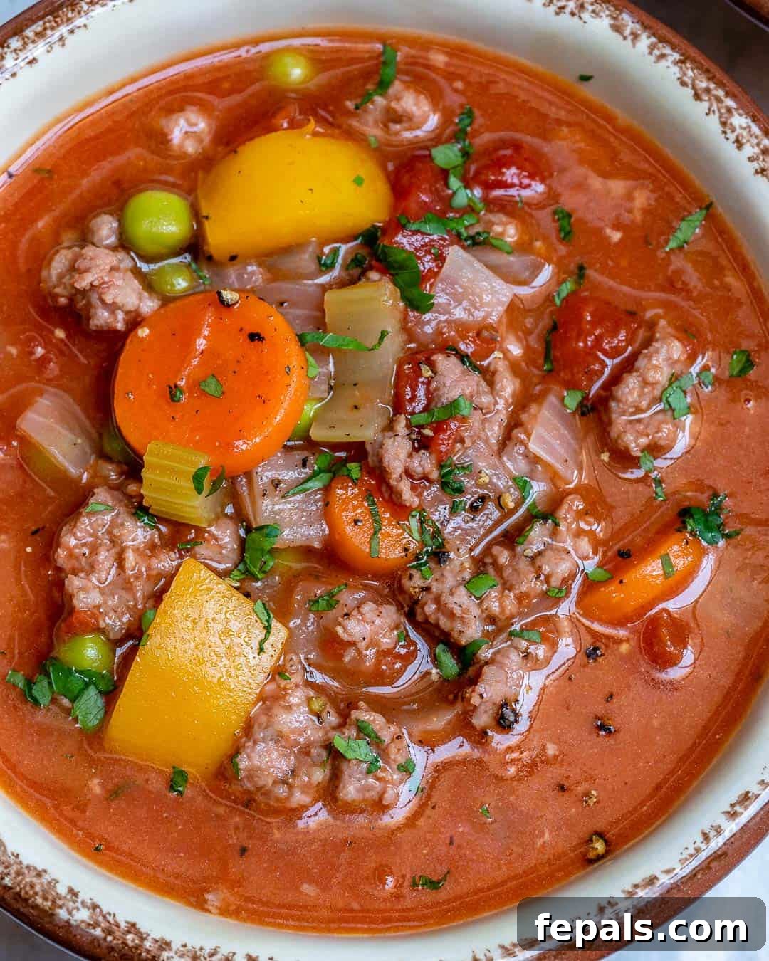 Healthy beef and veggie soup recipe