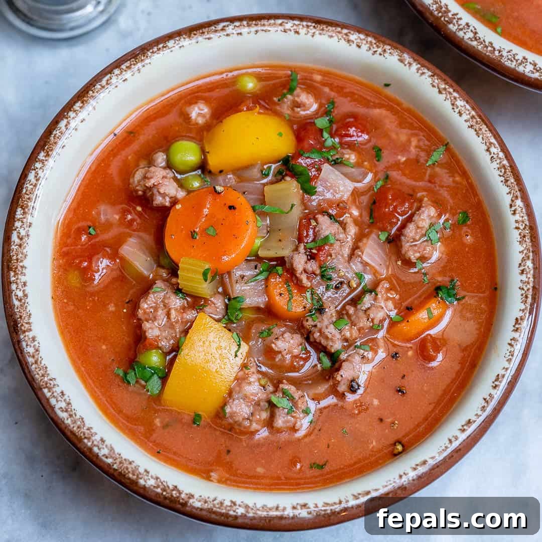 Easy hamburger soup in Instant Pot