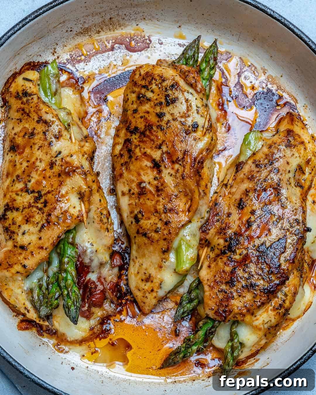 stuffed chicken with asparagus and sun-dried tomatoes