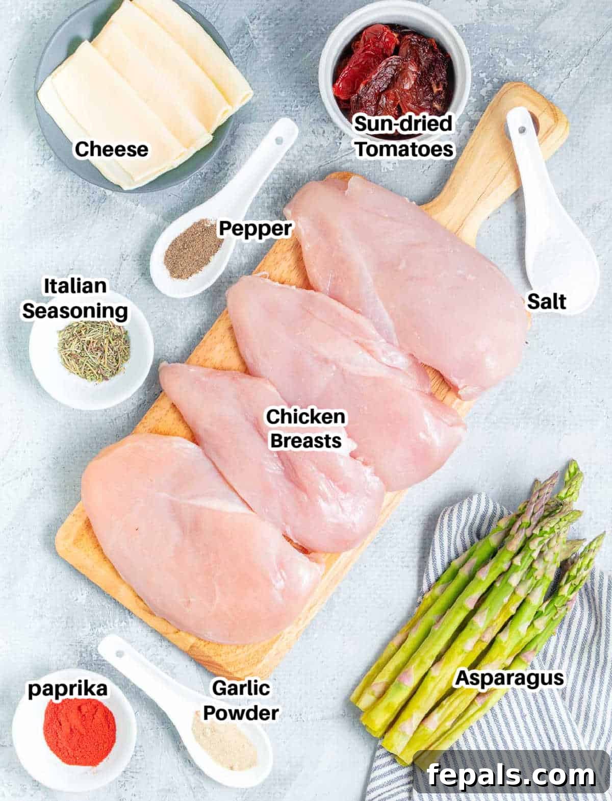 ingredients to make stuffed chicken breasts.