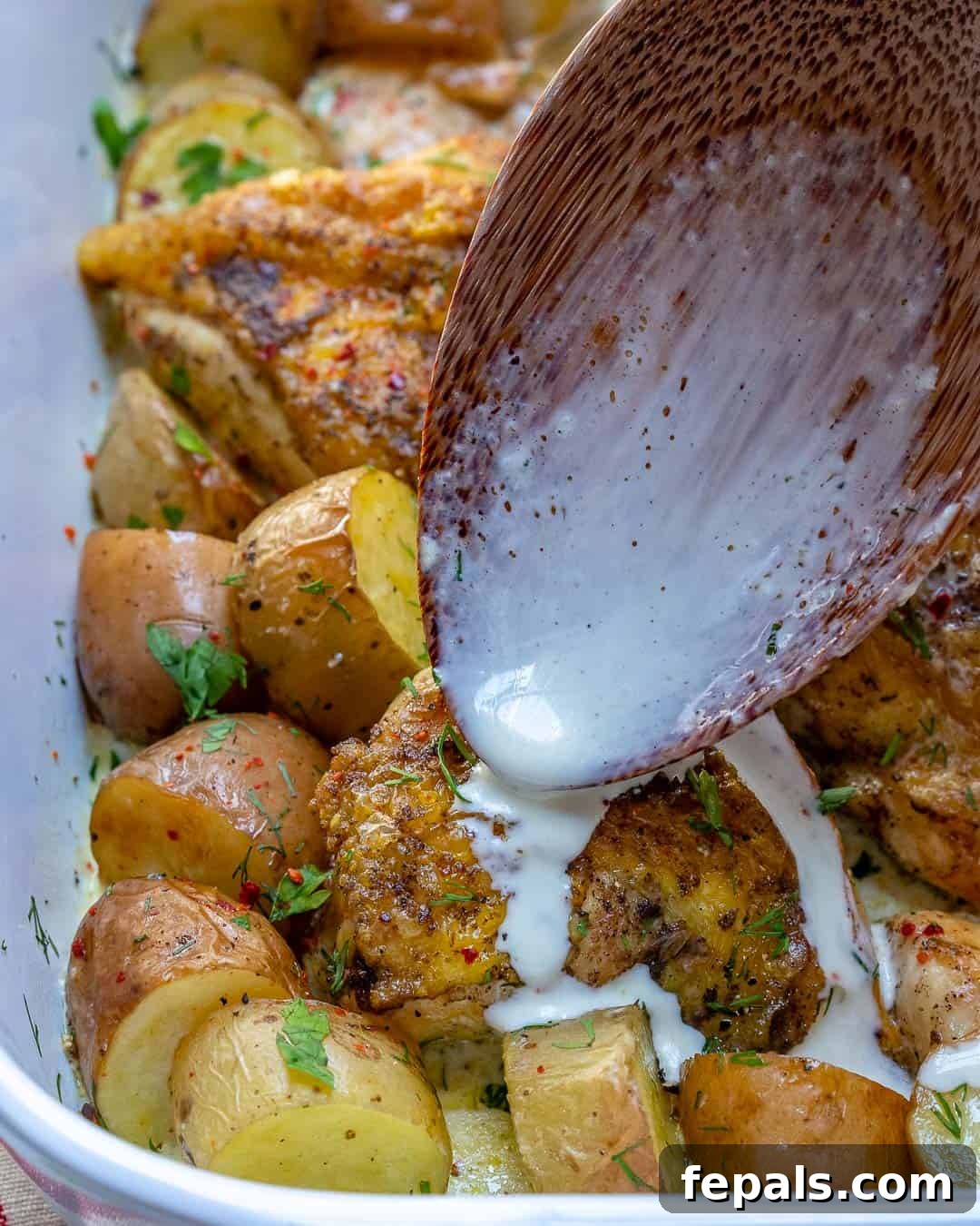 Creamy chicken breast with potatoes