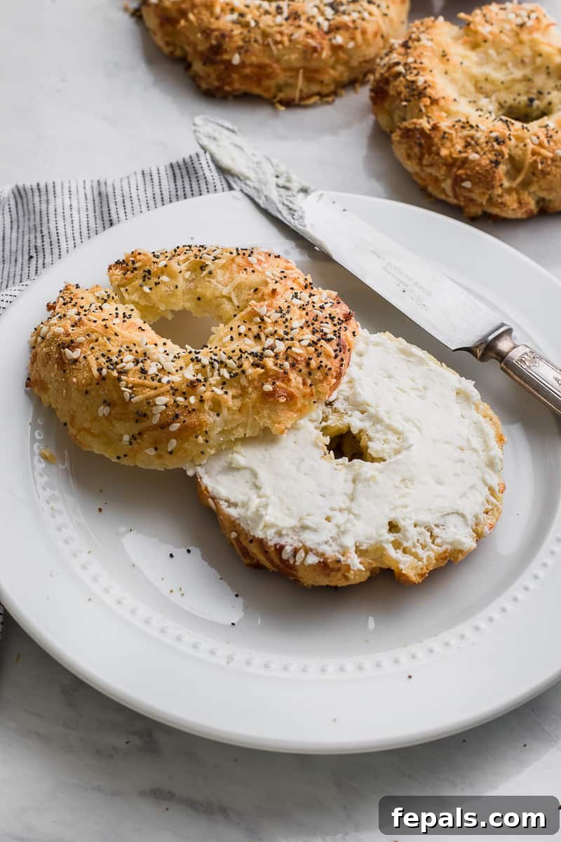 Perfect Keto Bagels 3 Healthy low carb Everything Bagel recipe, garnished with various seeds.