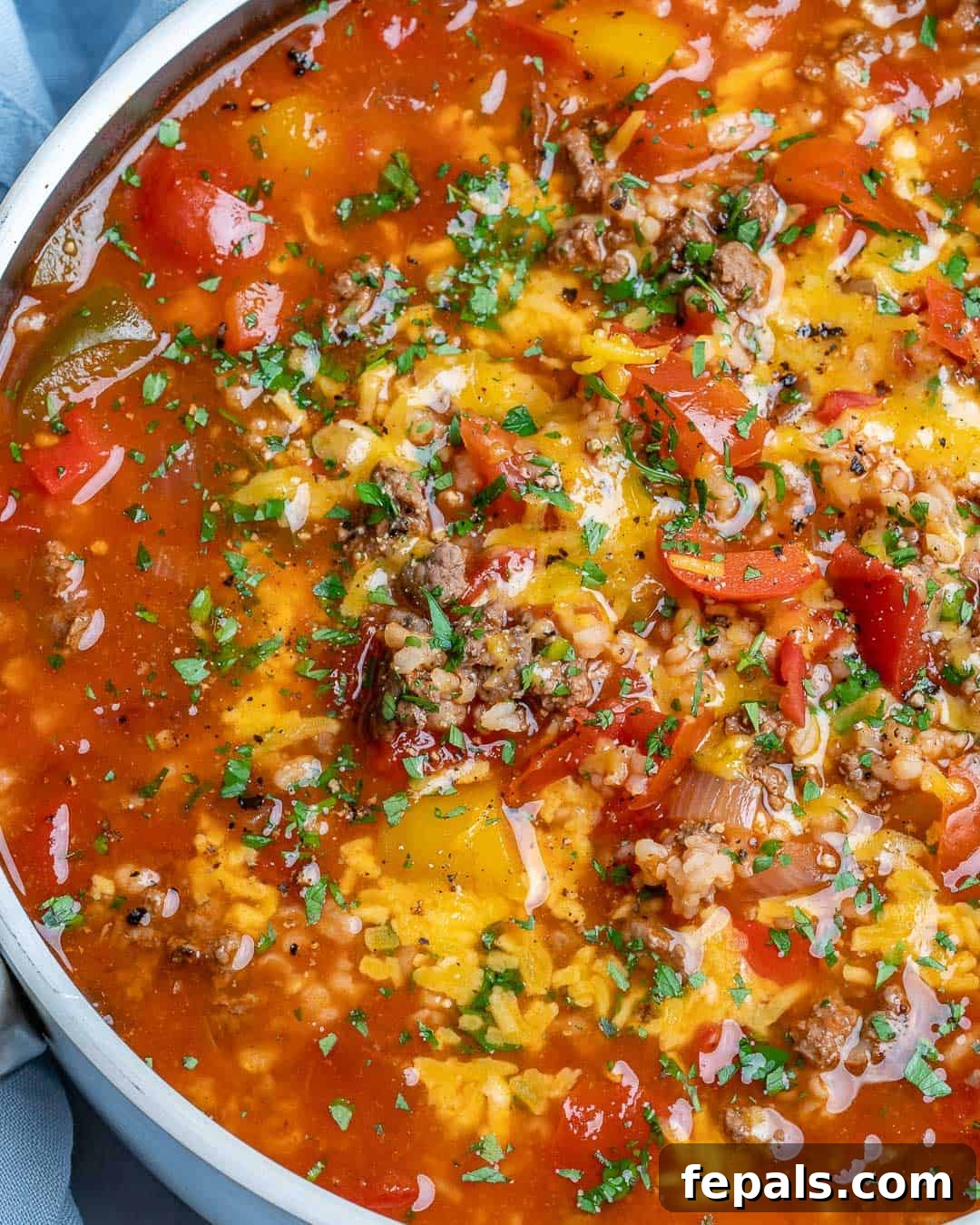 classic stuffed pepper flavors in a savory soup