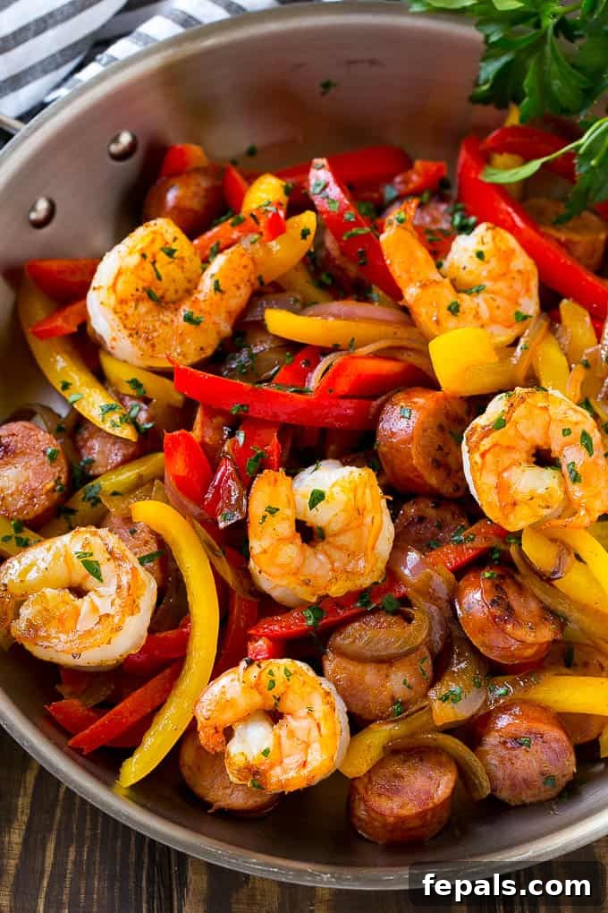 Cajun shrimp and sausage skillet