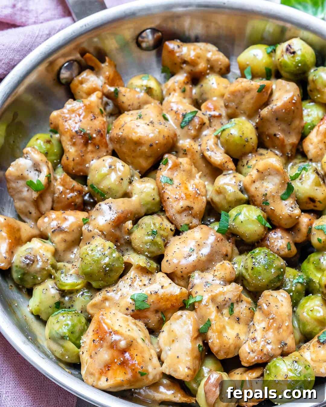 Creamy Chicken Alfredo with Roasted Brussels Sprouts 6 chicken alfredo sauce recipe