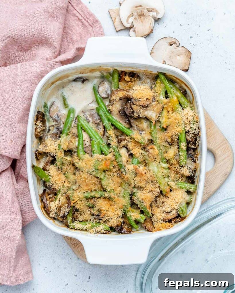 Wholesome Green Bean Delight 3 Healthy and easy green bean casserole recipe without canned mushroom soup, showcasing fresh ingredients.