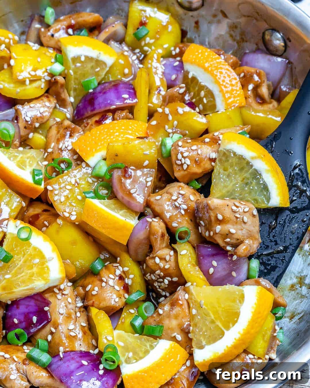 Easy and healthy orange chicken recipe plated and ready to eat