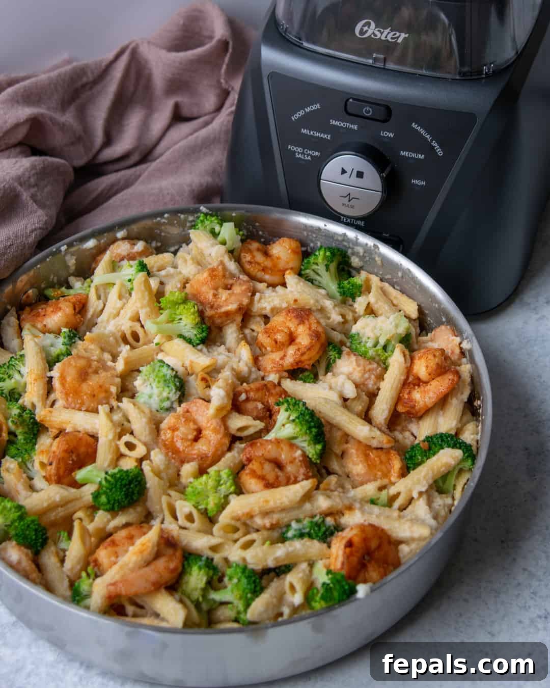 Healthy Shrimp and Cauliflower Alfredo
