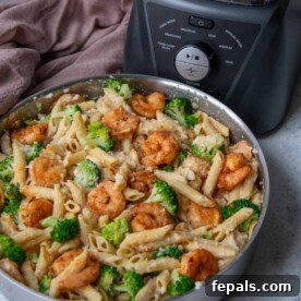 healthy shrimp and cauliflower alfredo