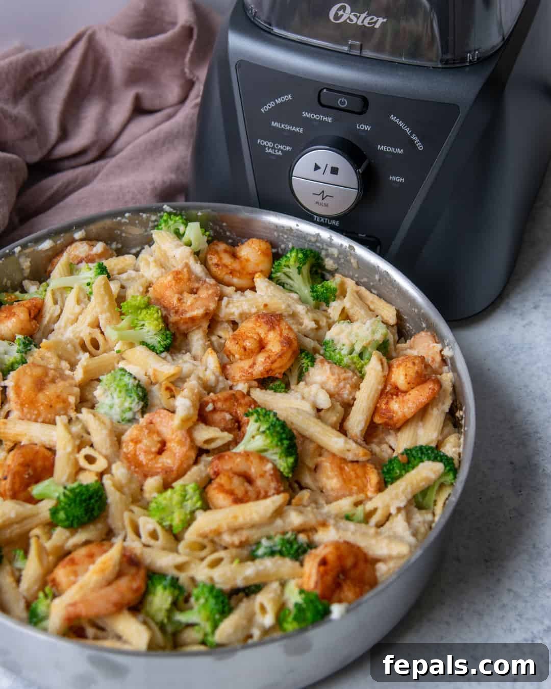 Healthy Shrimp Alfredo